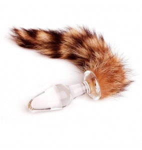 Mizzzee Dog Tail Anal Plug Gay & Lesbian Anal Sex Crystal Glass Masturbator (Transparent Color)